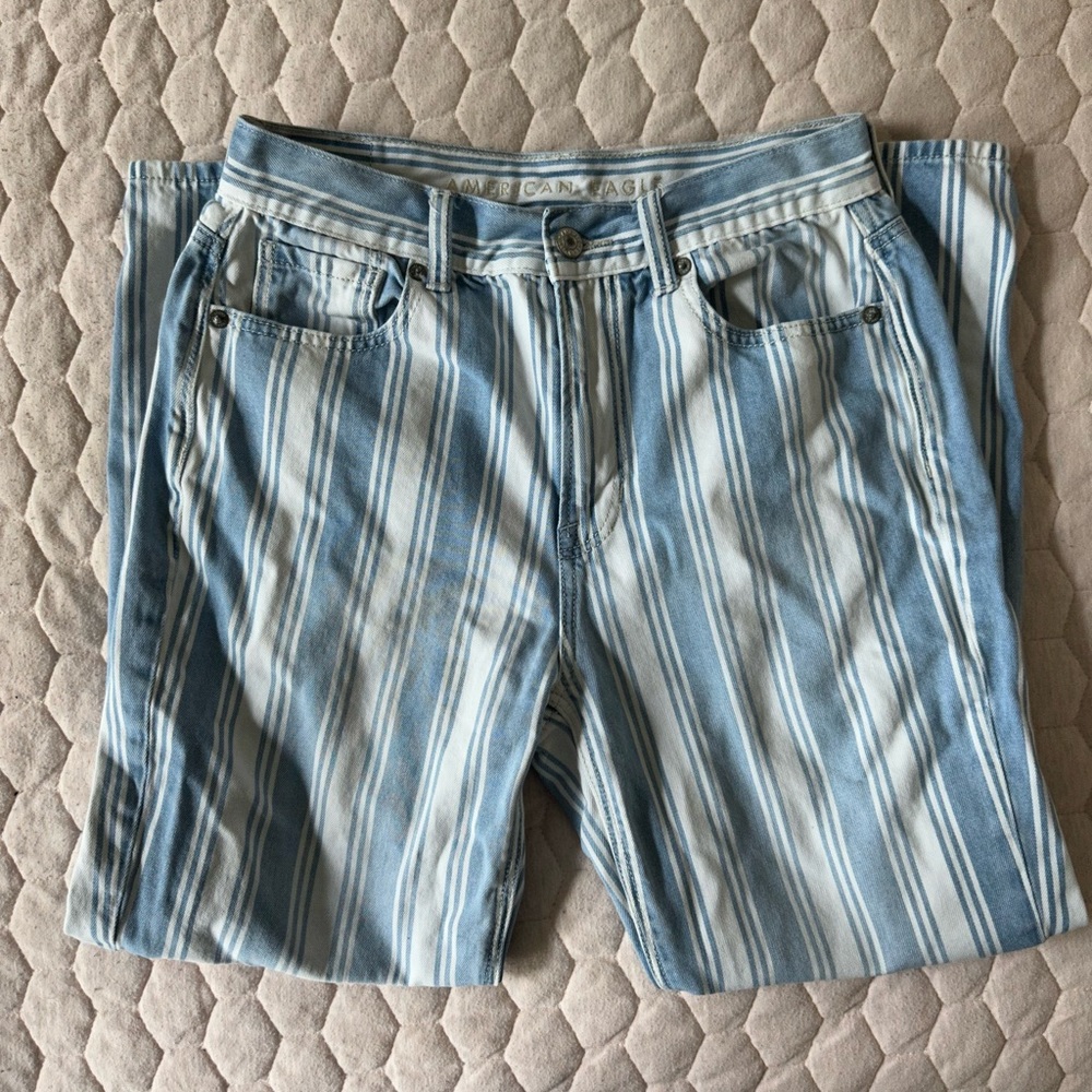 American Eagle Denim striped jeans size 4